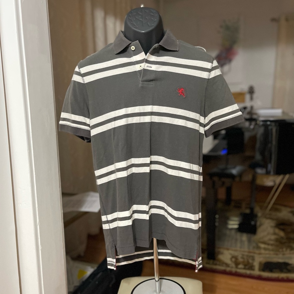EUC Men’s Size Small EXPRESS Classic Polo Striped Polo Shirt 100% cotton Made